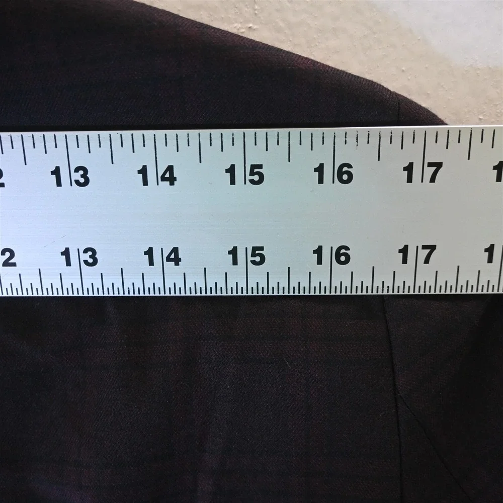 Ryan Seacrest 38R Brown Red Plaid Peak Lapel Mens‎ Blazer Suit Jacket Sport Coat